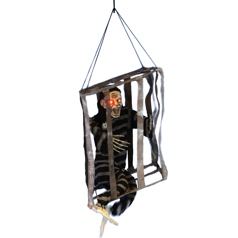 ACE TRADING - SIENNA 5, Celebrations Prelit Hanging Skeleton in Jail Hanging Decor