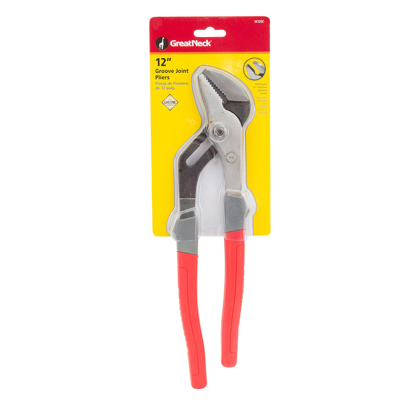 GREAT NECK SAW MFG CO, Great Neck 12 in. Drop Forged Steel Groove Joint Pliers