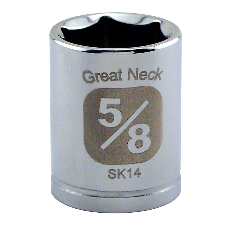 GREAT NECK SAW MFG CO, Great Neck 5/8 in.   S X 3/8 in. drive S SAE 6 Point Socket 1 pc