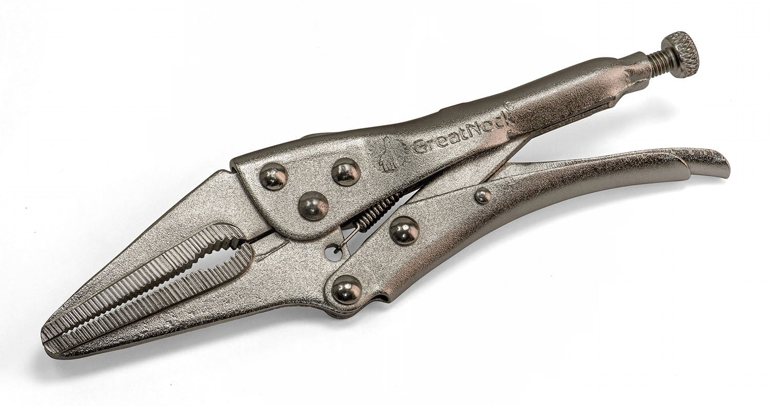 GREAT NECK SAW MFG CO, Great Neck 6.5 in. Drop Forged Steel Long Nose Locking Pliers