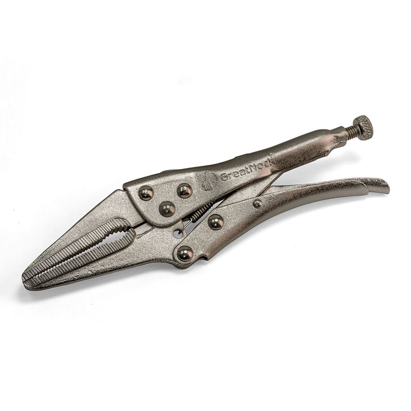 GREAT NECK SAW MFG CO, Great Neck 6.5 in. Drop Forged Steel Long Nose Locking Pliers