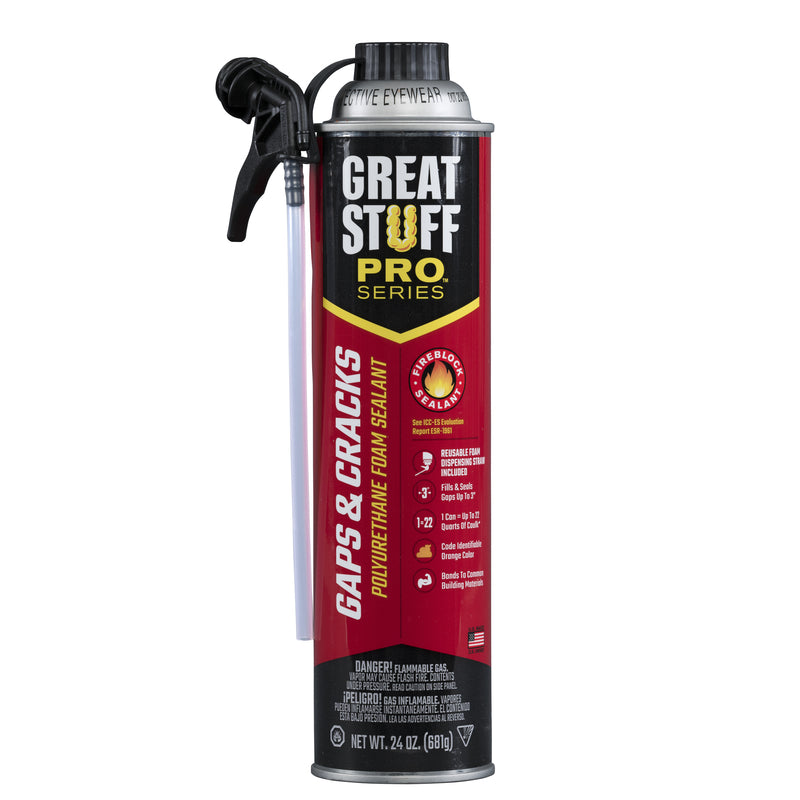 DDP SPECIALTY ELECTRONIC MATERIALS, Great Stuff Pro Series Orange Polyurethane Insulating Foam Sealant 24 oz (Pack of 12)