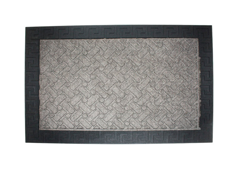 HERMAN PEARL COMPANY, J & M Home Fashions 24 in. L X 36 in. W Gray Polypropylene Doormat